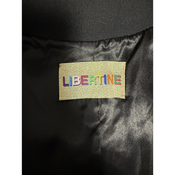 Libertine Jacket Womens Medium Silver Sequin Bomber Zip Handmade USA Riri Lined - Picture 3 of 14